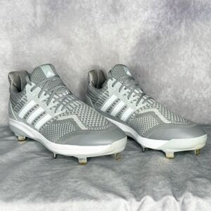 Adidas UltraBoost DNA 5.0 Baseball Cleats Metal Grey White ID9602 Men's Sz 13